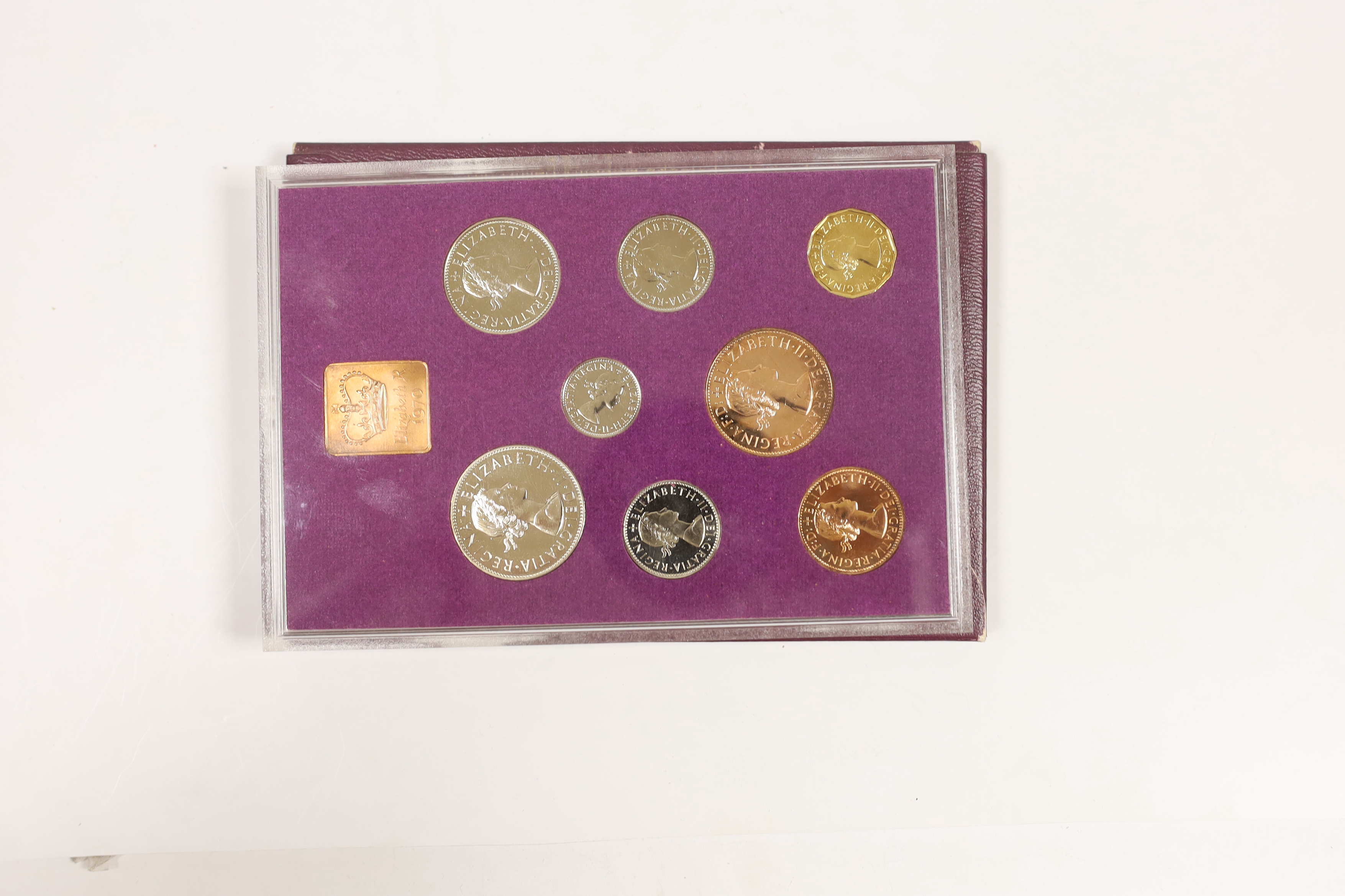 Two UK Brilliant proof coin sets, 1970